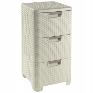 Regál, komoda do kúpeľne - Vianoce 3x14L Rattan Style Curver Bookcase