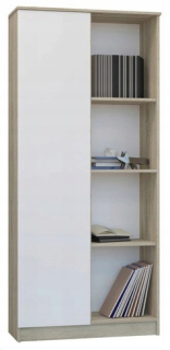 Knižnica, regál - RTV Grand Cabinet 6 200 cm Biela rohož Gloss +LED RGB