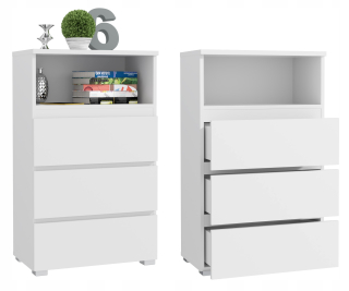 Regál do detskej izby - Kniha kníh s nízkou kanceláriou 3SZ 65 cm Neo 03 biela