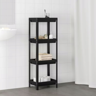 Regál, komoda do kúpeľne - Kúpeľňový stojan veken čierny 37x23x101 ikea