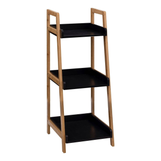Kúpeľňová polica - Bambus bambus kúpanie plavky lode MDF 88,5 cm čierna