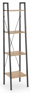 Regál, polica do pracovne - Narvik Reg1 kovová polica Black Sonoma Loft Oak