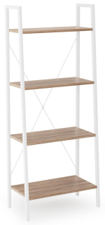 Regál, polica do pracovne - Narvik Reg2 Metal Rack White Oak Sonom Loft