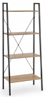 Regál, polica do pracovne - Narvik Reg2 kovová polica Black Sonoma Loft Oak