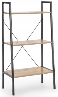 Regál, polica do pracovne - Narvik Reg3 kovová polica Black Sonoma Loft Oak