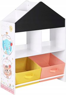 Úložný box pre deti - Polica pre hračky a knihy s doskou