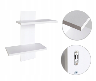 Polica do obývačky - Závesný stojan na stenu biely panel MDF 40 cm