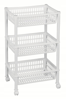 Kúpeľňová polica - Knižnica, Eco stojan Trolley Jumbo, tím bieleho plastu