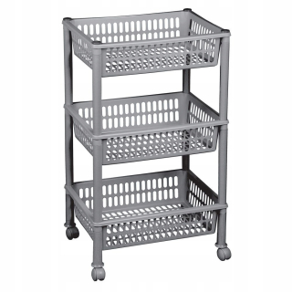 Kúpeľňová polica - Knižnica, ekologický stojan Trolley Jumbo, šedý
