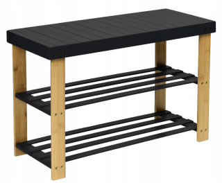 Lavica, taburetka do predsiene - Black topánky skrinka