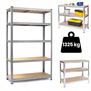 Regál policový - Xxl skladová polica 180x90 Strong 1325 kg kov