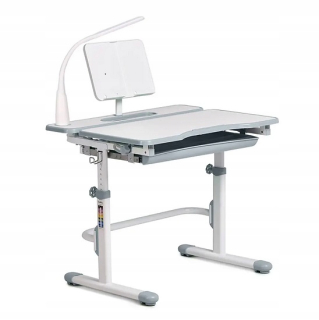 Detský písací stôla do detskej izby - Nastaviteľný stôl pre detskú fressiu Gray +Lamp