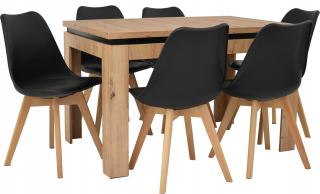 Stôl so stoličkami do obývačky - Zložka -out tabuľka 80x120 6 stoličiek s vankúšom