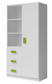 Detská skriňa - Rack 80 3S1d 05 SMYK ID, mládežnícka miestnosť