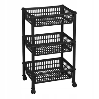 Regál, komoda do kúpeľne - Jumbo Bookcase 3 Police Black PlastTeam