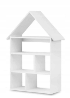 Úložný regál, polica do izby - Slukee White -White 70x120x20cm Cutter Bookcase Knižnica