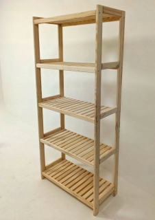 Regál policový - Drevená polica, 5 políc, 173 x 70 x 33 cm