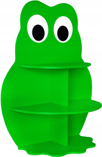 Úložný regál, polica do izby - Detská knižnica FROG, polica na hračky, knihy