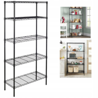Regál, polica do pracovne - Black Metal BookCase 36x92x182 5 -A -zfal