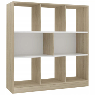 Regál do detskej izby - Knižnica, White and Sonoma Oak, 97,5 x 29,5x10