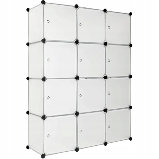 Regál, polica do pracovne - Skladacia polica 12 políc Katja 112x37x148cm Tectake
