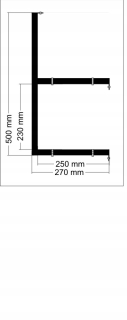 Konzola, držiak na police - Loft Industrial 50x27 rukoväť