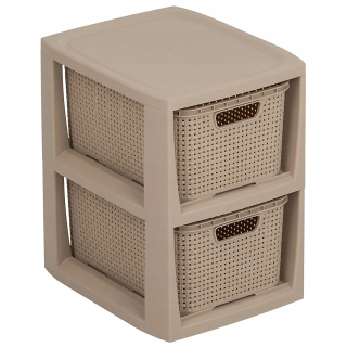 Regál, komoda do kúpeľne - Rattan Bronz Rank s 2 košmi branq