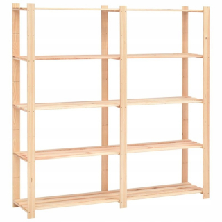Regál policový - Knižnica s 5 policami, 170x38x170 cm, Solid Pine, 500