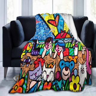 Prikrývka, prehozy na posteľ - Romero Britto Obrázok graffiti meno Bayu Koc