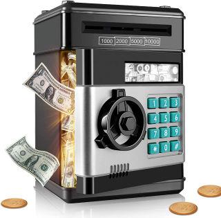 Pokladnička pre deti - SEJF Piggy Bank pre mince banky bankomaty + pin