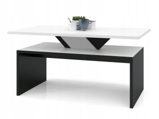 Konferenčný stolík do obývačky - Sisi White/Black ~ Moderná lavica konferenčný stolík