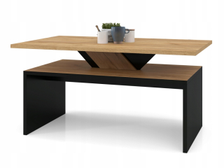 Konferenčný stolík do obývačky - Sisi Oak Craft Gold/Black Modern Lavič