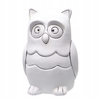 Pokladnička pre deti - Keramická breh Piggy na maľovanie, Owl