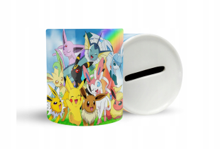 Pokladnička pre deti - Keramická prasiatka banka Pokemon Mega Kvalita+text