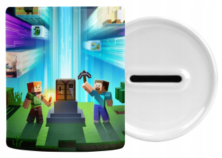 Pokladnička pre deti - Detská prasiatka Minecraft s menom zadarmo