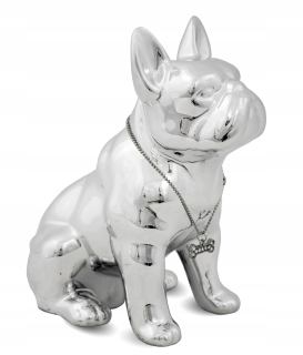 Pokladnička pre deti - Piggy Bank Figurín Silver Bulldog 17x15 120220