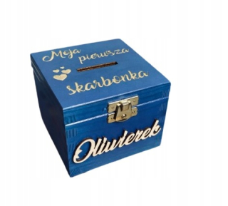Pokladnička pre deti - Modré meno Piggy Bank pre detský darček