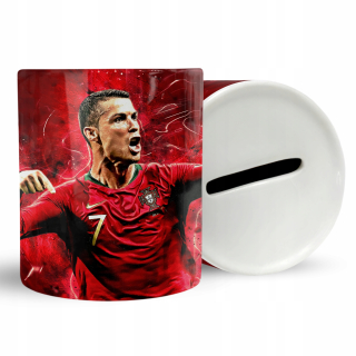Pokladnička pre deti - Hráči Piggy Bank Cristiano Ronaldo Darček+text
