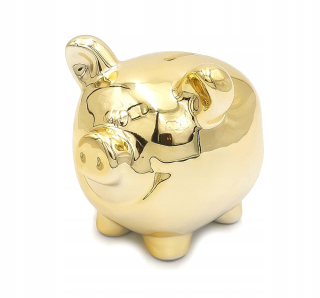 Pokladnička pre deti - Zrkadlo Mirror Piggy Bank Zlaté zlato 13 cm
