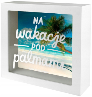 Pokladnička pre deti - Piggy Bank Dovolenka pod palmami na darček