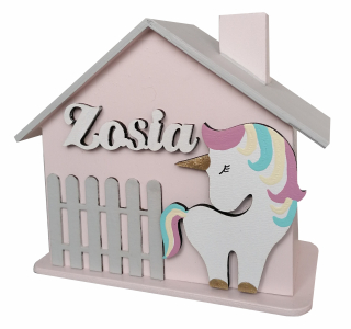 Pokladnička pre deti - Piggy Bank s menom - Hit - Rainbow Unicorn
