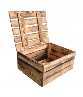 Prepravka, box - Drevená škatuľka s vekom, vekom, 50x40x24
