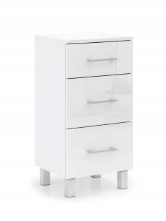 Skrinka do kúpeľne - Kúpeľňa stĺp 40 cm 3 zásuvky biely lesk