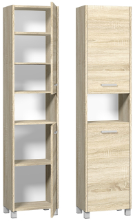 Skrinka do kúpeľne - Biela skrinka so zrkadlom, s LED, kúpeľňová skrinka L