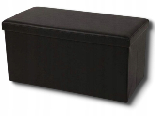 Lavica, taburetka do predsiene - Slukee skladací Pouf s priehradkou 76x38x38 čierna