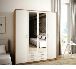 Šatníková skriňa do študenskej izby - Kabinet RTV stolík Klara Bis Artisan-Biała Loft