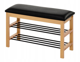 Lavica, taburetka do predsiene - ST11 Natural / Black Stop stojan