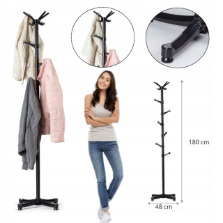 Vešiak do predsiene - Stojaci vešiak čierny strom 180 cm