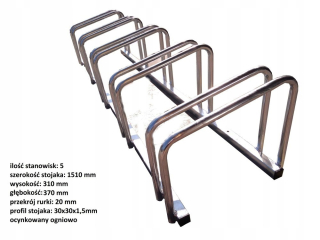Regál policový - Bike Rack 5 miest, požiarna pozinkovaná