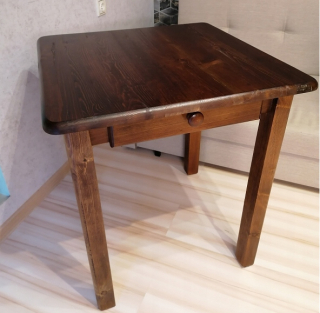Kuchynský stôl - Kuchynský stôl 75x75 s farbami zásuvky na borovicu